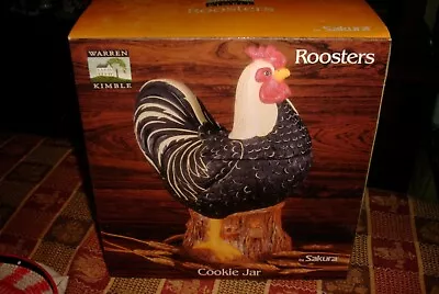 Warren Kimble Rooster Cookie Jar Hand Painted Ceramic Country Sakura LAST ONE! • $49.99