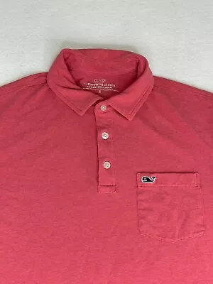 Vineyard Vines Men's Polo Shirt Edgartown Polo Strawberry Red Small S • $15.99