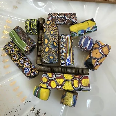 Antique Venetian Italian Millefiori Murrine Cane Glass Beads African Trade Lot 6 • $5.50