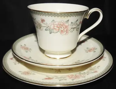 Vintage Minton JASMINE Design Bone China Cup Saucer And Side Plate Trio - 1977 • £12.99