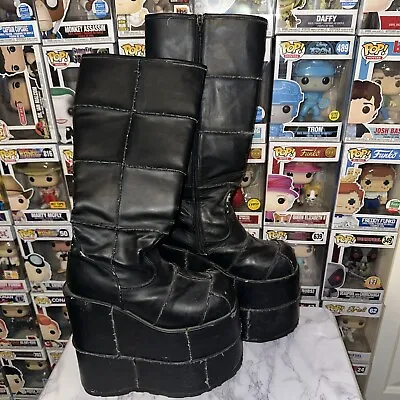 MT:2 Huge Monster Platform Boots Hot Topic With Zipper Early 2000s Goth Punk 6.5 • $27.99