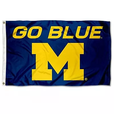 Michigan Wolverines Go Blue 3' X 5' Flag Banner Large College Flag • $16