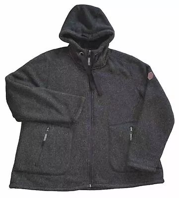 Free Country Jacket Men's Size XXL Gray Fleece Hooded Midweight Sherpa Lined • $15