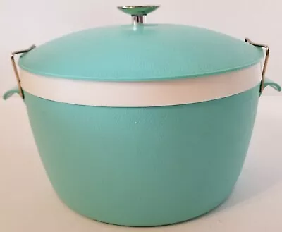 Vintage Therm-O-Ware Bolero Ice Bucket Turquoise 1960s With Locking Lid Barware • $25.99