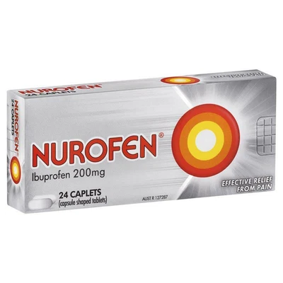 $5.99 • Buy Nurofen Ibuprofen Caplets Pain Relief 200mg 24 Pack