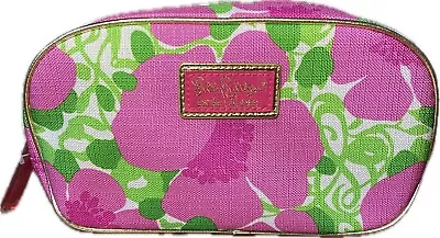 Lilly Pulitzer Estée Lauder Cosmetic Pink Floral Makeup Bag Pouch W Zipper • $7.99