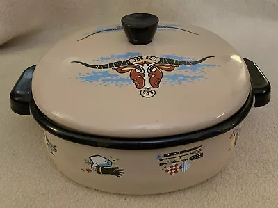 Vintage MONTERREY Western Ware Longhorn Steer Cook Pot & Lid Sauce Pan • $106.25