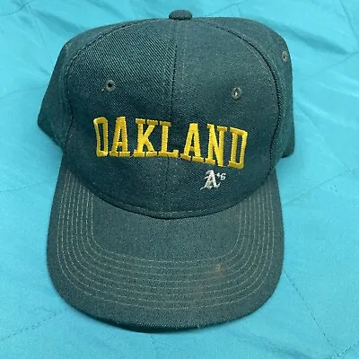 Vintage Oakland Athletics A's Wool Snapback Hat Youngfan Headwear • $80