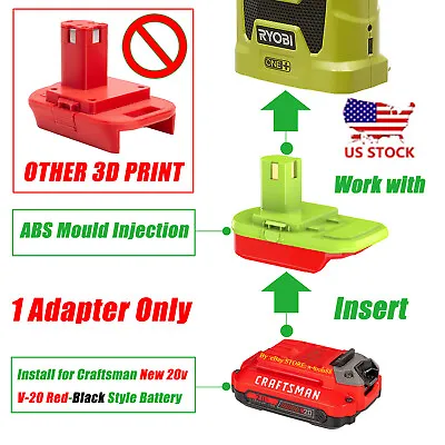 1x Adapter For Craftsman V20 New 20v Li-Ion Batteries To Ryobi 18v ONE+ Tools • $14.59