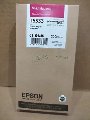 New Genuine Epson T6533 Vivid Magenta Ink Cartridge For Stylus Pro 4900 Exp • $15.50
