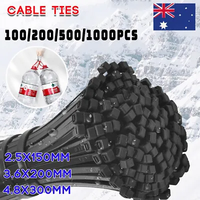 Cable Zip Ties Nylon Wraps High Quality Strong 150mm/200mm/250mm/300mm • $26.59