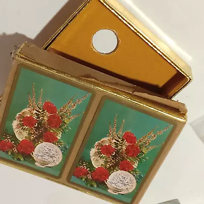 Congress Double Deck CANASTA CARDS Red Carnations Tea Cup Poker USA Vtg Game • $11