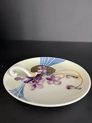 Vintage Noritake Hand Painted Dish Lemon Server Finger Loop Flowers • $12