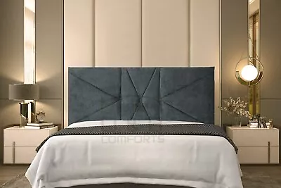 Elegant Headboard In Naples Fabric 3ft 4ft 4ft6 5ft 6ft In 24  • £48.90