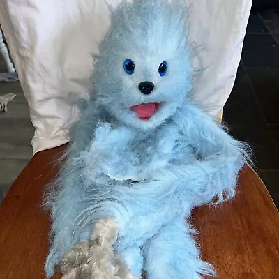 Vintage Mopkins 1989 Furry Blue Full Body Puppet By Wynn Miller Scarf • $39.95