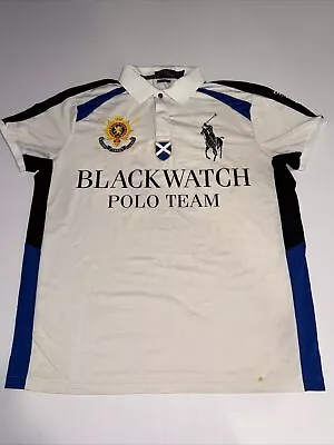 POLO Ralph Lauren Shirt Mens Size Large Polyester Black Watch  White Big Pony • $36