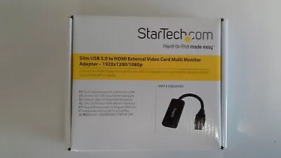 StarTech Slim USB 3.0 To HDMI External Video Card Multi Monitor Adapter • $24.95
