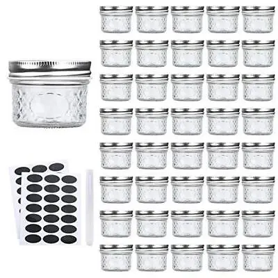$36.01 • Buy Mini Mason Jars Glass Canning Jars,4 OZ Jelly Jars With Regular Lids