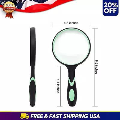 Magnifying Glass 10X Handheld Reading Magnifier Large Magnifying • $1.25