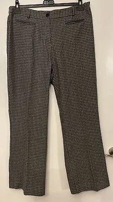 Cotton Traders Size 16 Grey Check Side Elasticated Trousers Straight Leg W36 L28 • £3.99