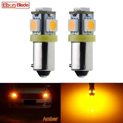 2Pcs T11 BA9S 1895 T4W 1445 Car LED Side Marker Light 5050 5SMD Amber Yellow 12V • $3.49