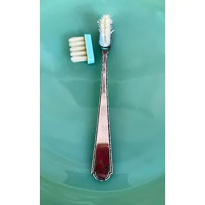 Vintage Sterling Silver Baby Tooth Brush With Extra Head • $30