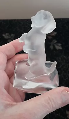 Nachtmann Frosted Crystal Glass Dachshund Dog Ornament Begging Dachshund Model • £28