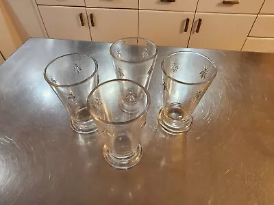 4 Pc Set La Rochere Bee France Napoleon Bee Clear Glass Tumblers 5 3/8  • $42.95