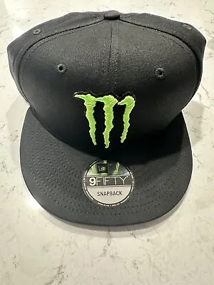 New Era Monster Energy Hat Cap One Size Black Green Snapback 9Fifty Adjustable • $34.99