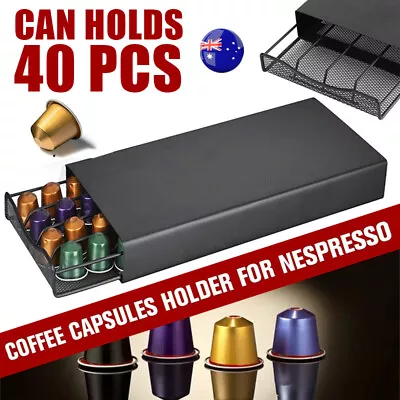 40 Coffee Capsules Pod Holder Drawer Rack Storage Organizer Stand For Nespresso • $25.32