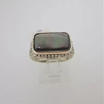 Sterling Silver Rectangular Abalone Shell Ring With Tag Size 6 • $39