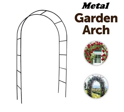 2.4m Metal Garden Arch Heavy Duty Strong Tubular Rose Climbing Plants Archway • £9.98