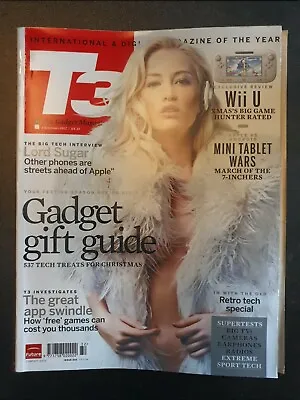 T3 Magazine Christmas 2012 Travel Edition (Rare)(44) Lord Sugar Wii U • £1.99