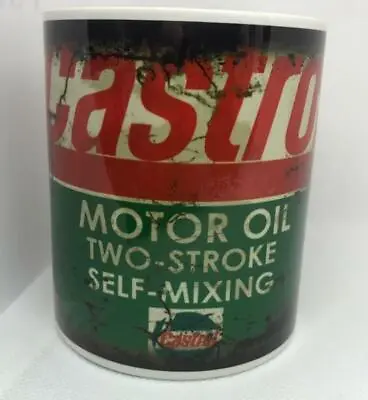 CASTROL  OIL DISTRESSED MUG  SUBLIMATION PRINTED 11oz MUG BRIGHT COLOURS • £8.99