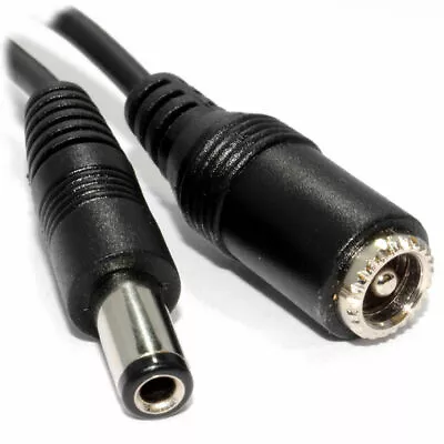 CCTV Camera/DVR/PSU DC Power Supply Extension Cable 12V 5.5mmx2.1mm Lead 1/3/5 M • £3.49