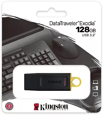 £7.99 • Buy Kingston DataTraveler Exodia 128GB USB 3.2 Flash Stick Pen Memory Drive - Black