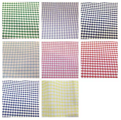 Corded Gingham Fabric 1/8  (3mm) Check Dress Material  - 44  (112cm) Wide • £0.99