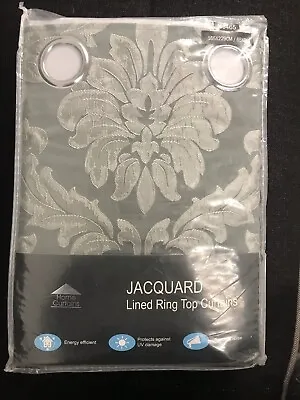 Home Curtains Jacquard Pippa Damask Lined Eyelet Curtains 165x229cm • £22