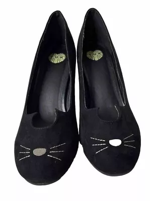 Tuk Black Kitty Cat Shoes Pumps Kitten Heels Women’s Size US 11 • $34.99