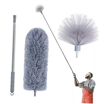 Cobweb Duster With Extension Pole Set A: Spider Web Brush & Ceiling Duster • $22.77