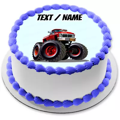 Monster Truck Cake Topper Party Decoration Personalized Name Edible Birthday New • $10.10