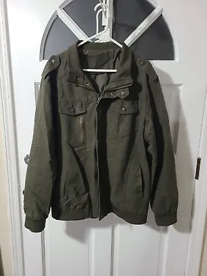  MAO FENG CHENG MILITARY GREEN JACKET SIZE XL 100% Cotton  • $24.95