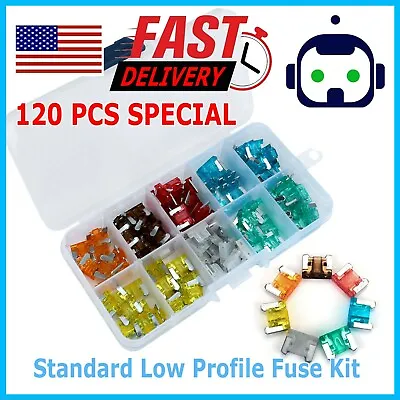 120 PC Low Profile Mini Car Fuse Auto Car Motorcycle SUV FUSES Kit APM ATM • $7.95