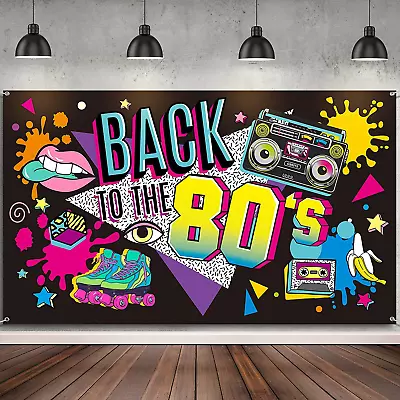 80's Party Decorations Back To The 80's Banner 80's Backdrop Decoration For Phot • $16.87