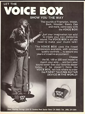 Vtg 1970s VOICE BOX MAGAZINE PRINT AD Guitar Talk Wah Effect Pinup Page • $11.99