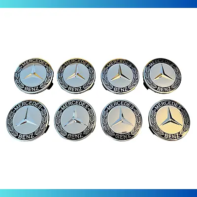 MERCEDES BENZ 75MM Black/Dark Blue Wheel Center Hub Cap AMG Wreath MB • $9.98