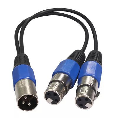 £6.94 • Buy 3 Pin XLR Male To Two 2 Female Y Splitter Microphone DJ Cable Adapters