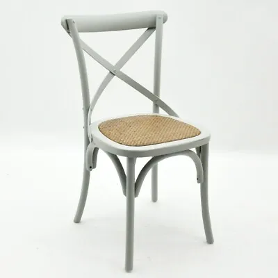 Grey Dining Chairs Oak Wooden Chairs Cross Back Dining Chairs • £89.99