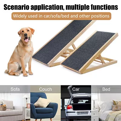 Wooden Adjustable Pet Ramp Folding Portable Ramp Perfect For Dog Cat To Car Sofa • $46.99