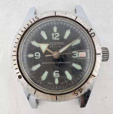 Vintage Lucerne De Luxe Diver Style Men's Mechanical Wristwatch Swiss Made • $80